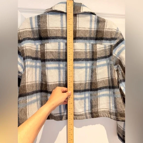 Zara Checkered Jacket Cropped Plaid Overshirt - Picture 9 of 11